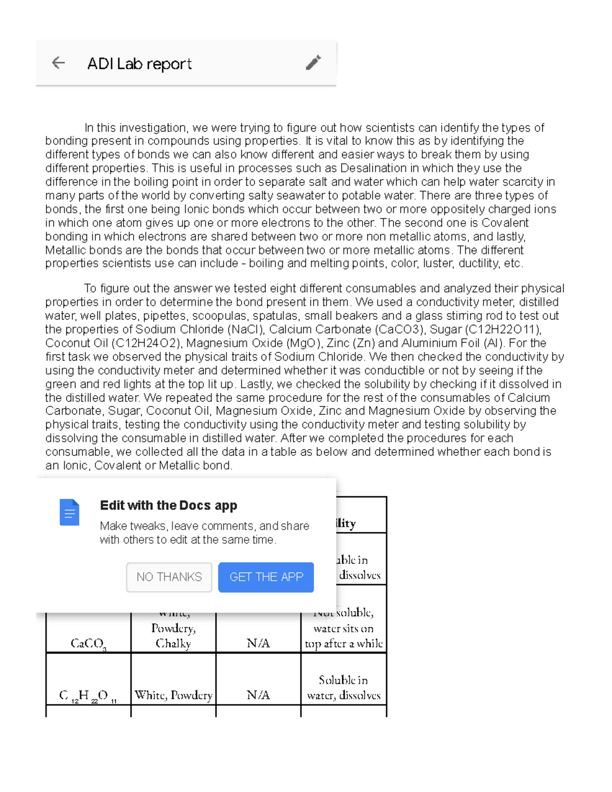 ADI Lab report In this investigation, we were trying to figure out
