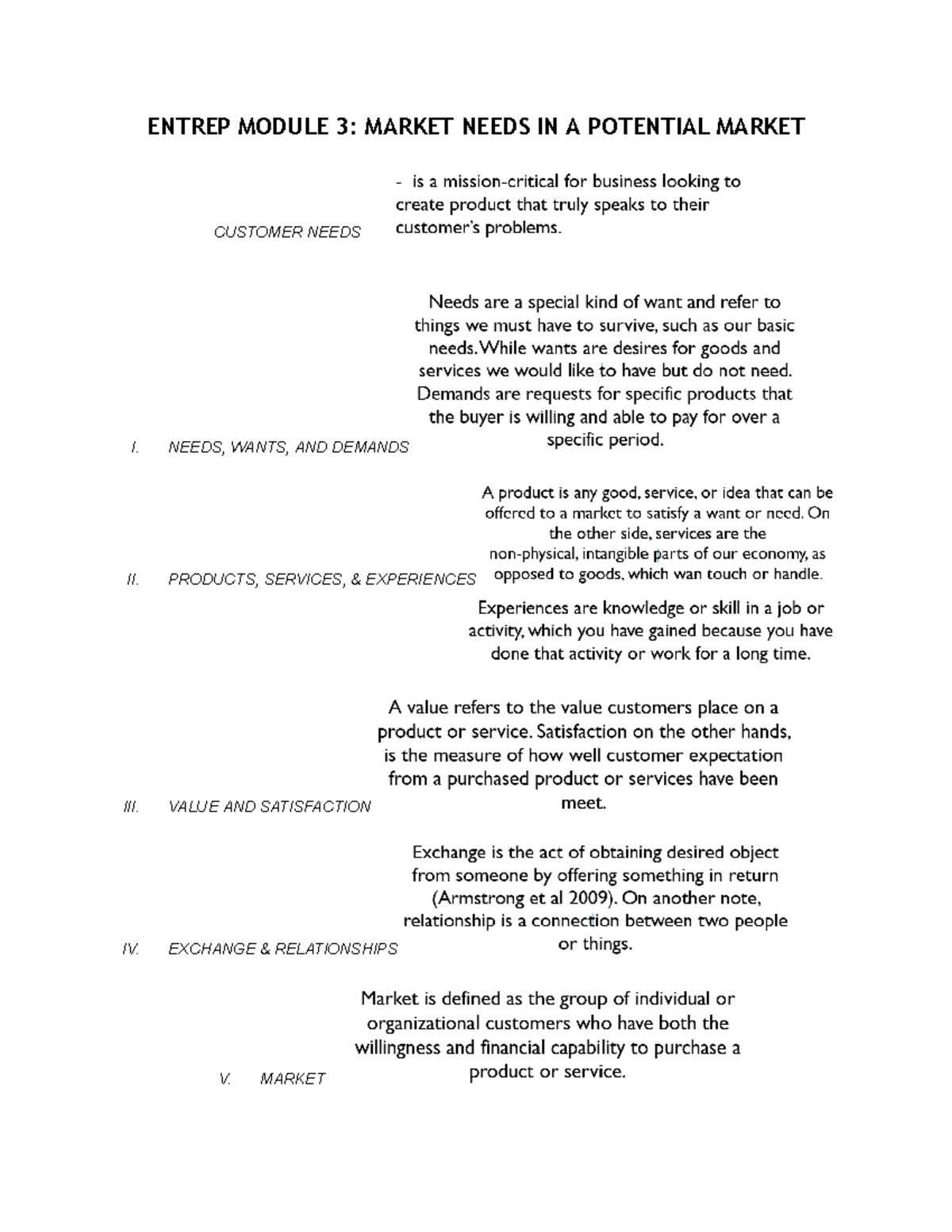 Entrep Module 3&4 (3) - BS Accountancy - ENTREP MODULE 3: MARKET NEEDS ...