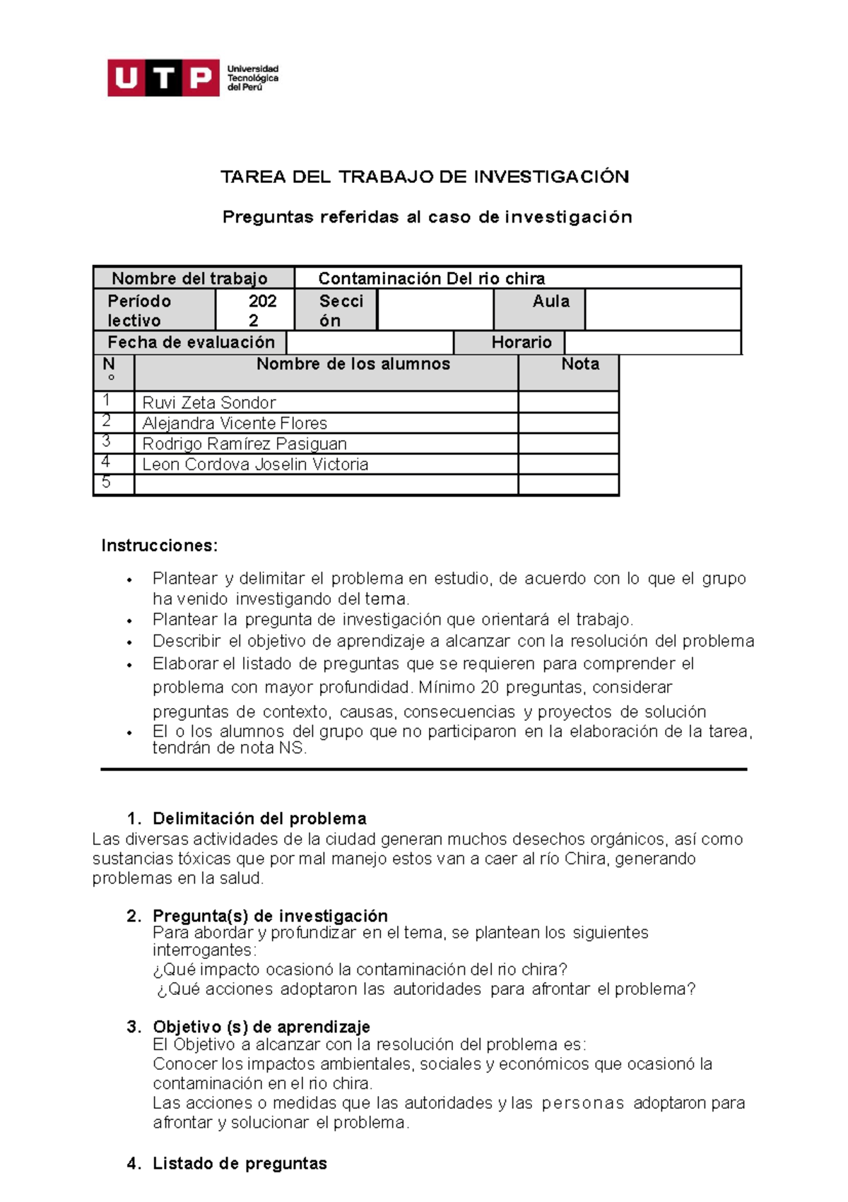 Trabajo Investigación - TAREA DEL TRABAJO DE INVESTIGACIÓN Preguntas ...