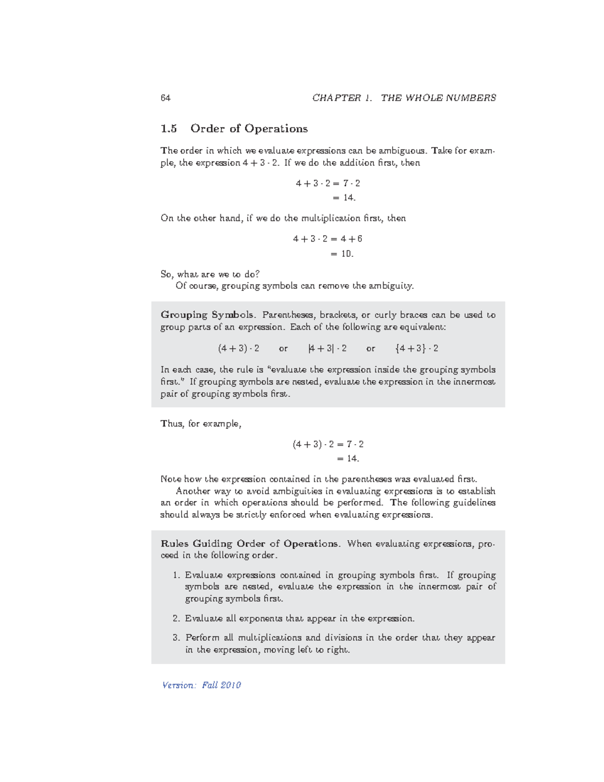 1 5Order Operations - basic Math notes and chapters - 64 CHAPTER 1. THE ...
