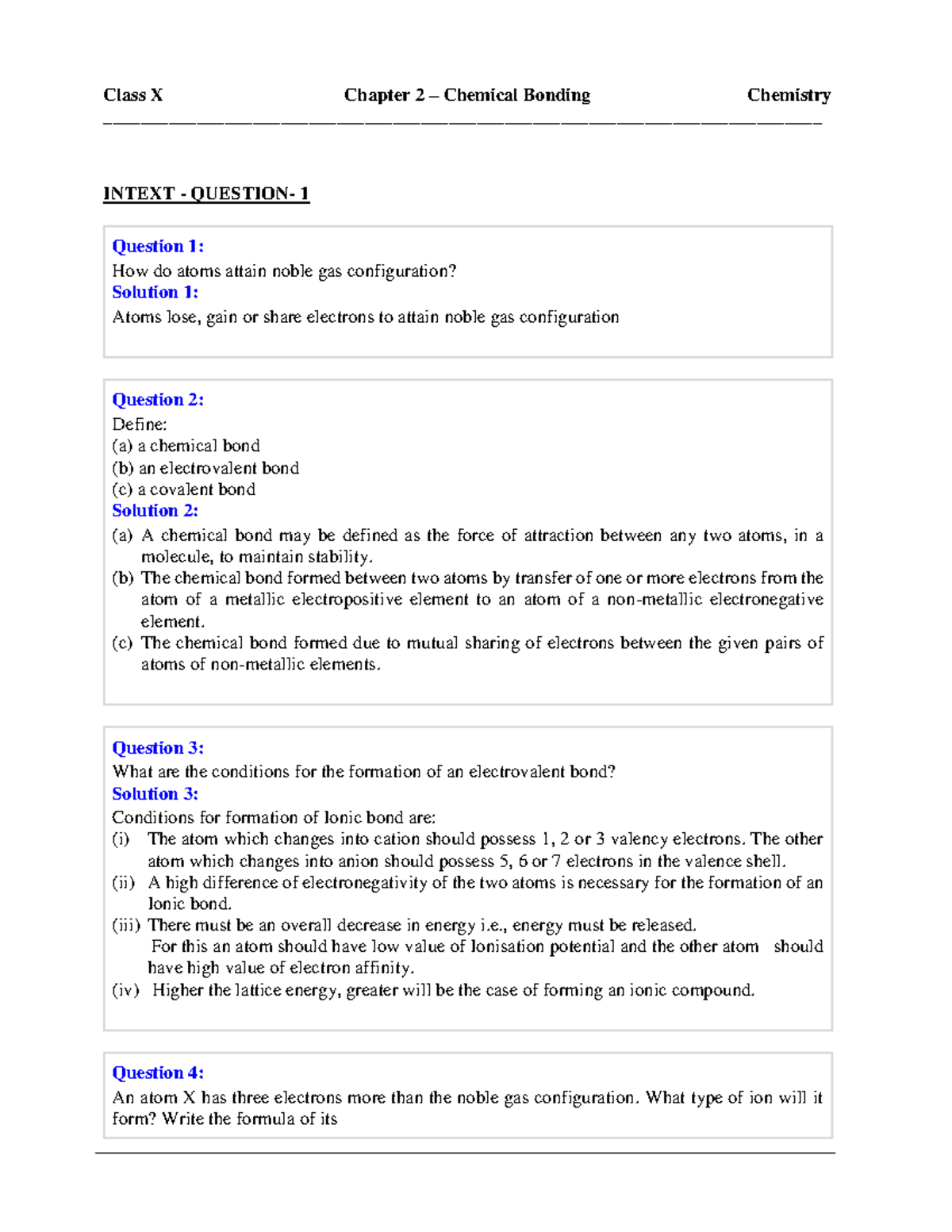 Selina Concise Chemistry Solutions Class 10 Chapter 2 Chemical Bonding ...