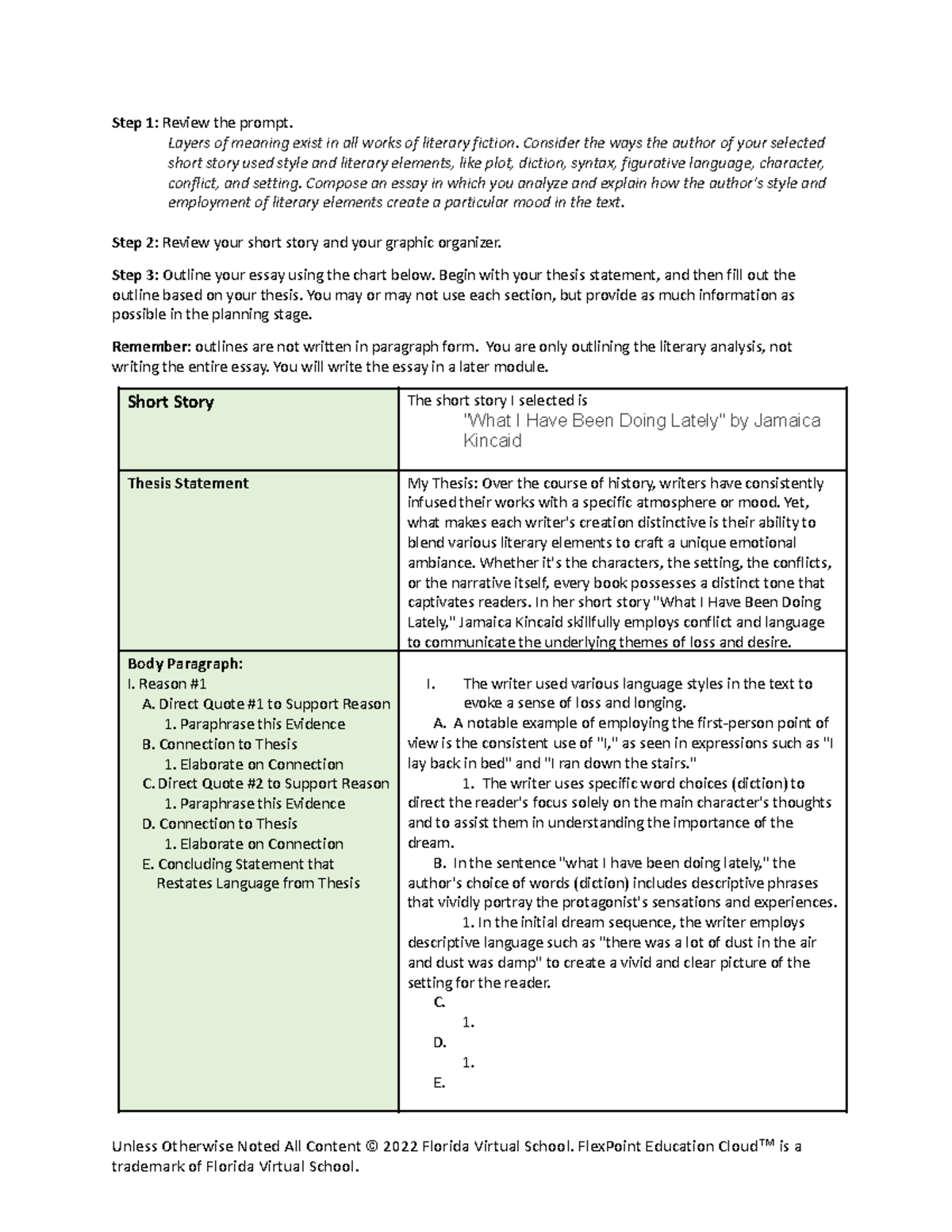 Analyzing Literature Assess Rubric - Step 1: Review The Prompt. Layers ...