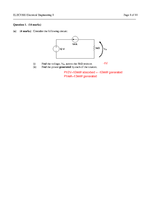 Exam 16 November 2013, questions and answers - School of Electrical ...