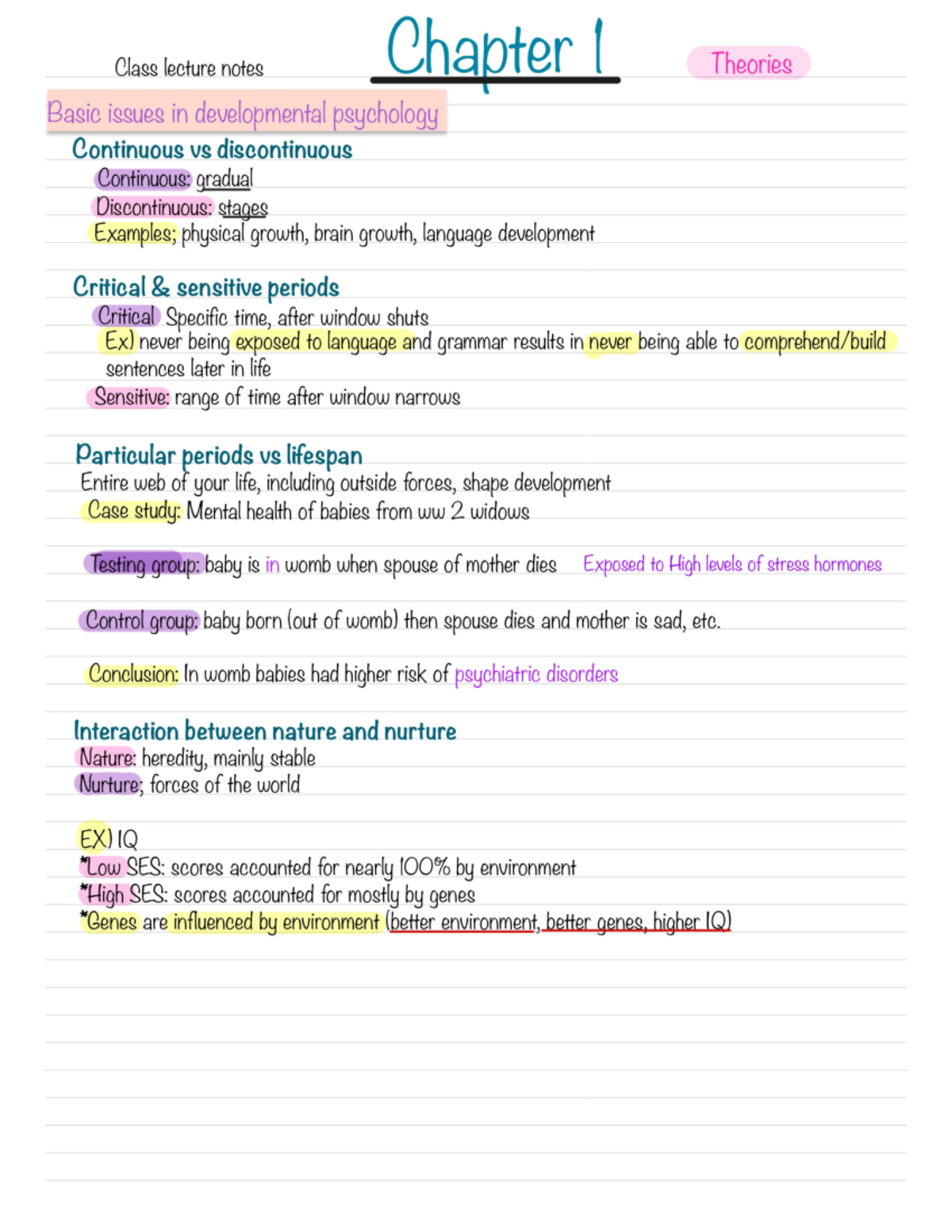 Psych 160 Ch1 Notes, theories - PSYC 160 - Studocu