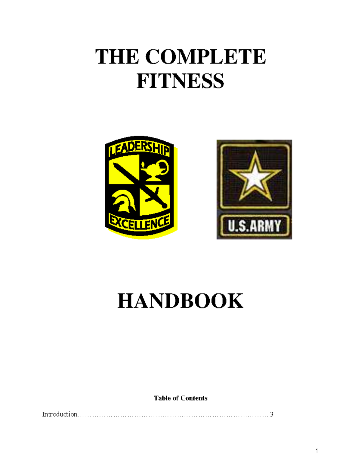Fitness-handbook - THE COMPLETE FITNESS HANDBOOK Table of Contents ...