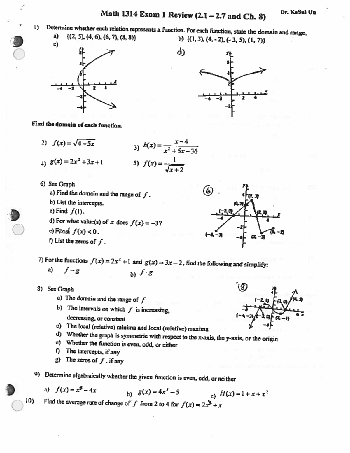 math 1314 signature assignment answer key