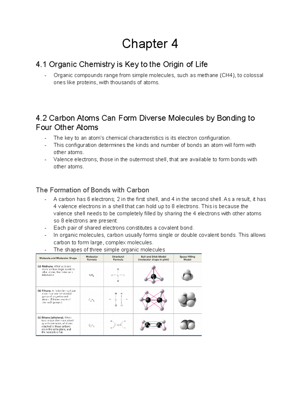 Biology Chapter 4 - Chapter 4 4 Organic Chemistry Is Key To The Origin ...