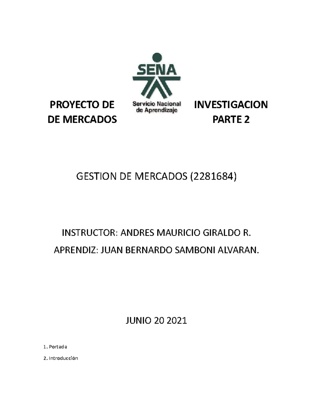 Proyecton DEn Investigacionn DEn Mercadosn Parte - PROYECTO DE ...