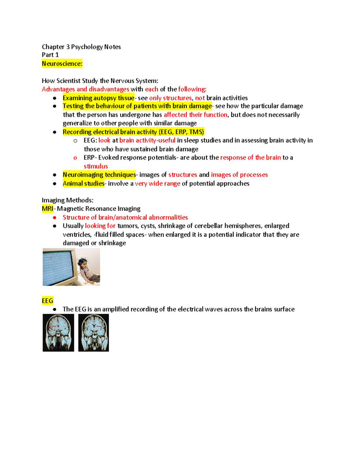 Chapter 3 Psychology Notes - Chapter 3 Psychology Notes Part 1 ...