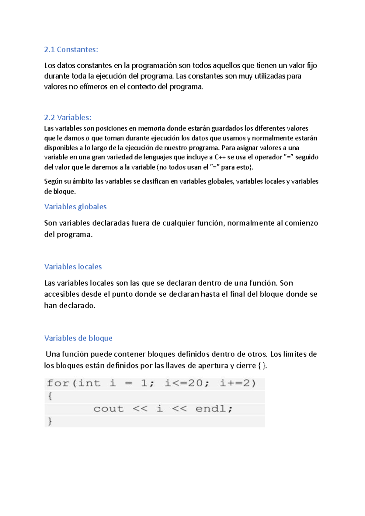 Documento 2 - Tarea 2 - 2 Constantes: Los datos constantes en la ...