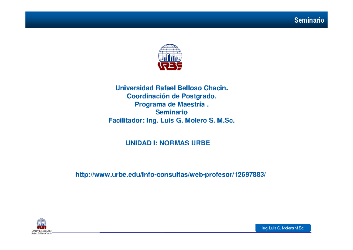 1.- Unidad I - Normas URBE - Universidad Rafael Belloso Chacin ...