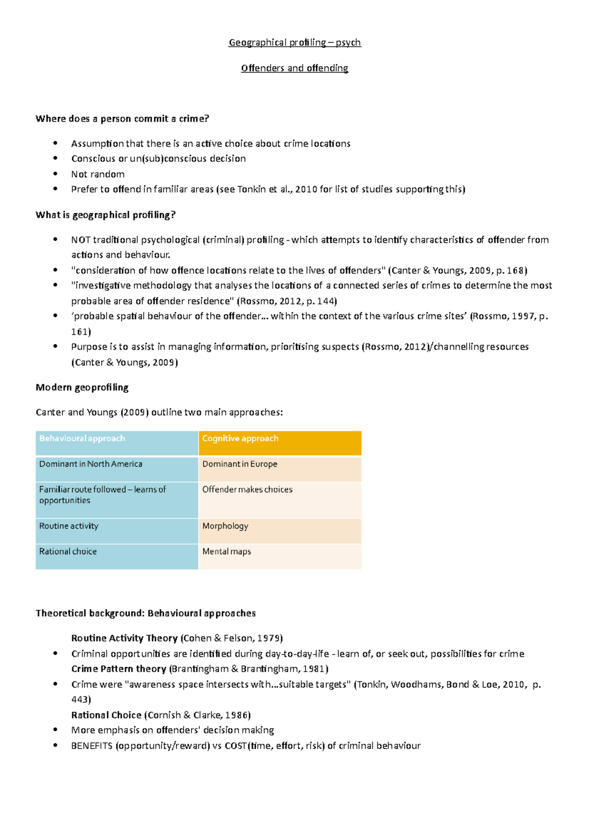 Geographical profiling - psych - Geographical profiling – psych ...