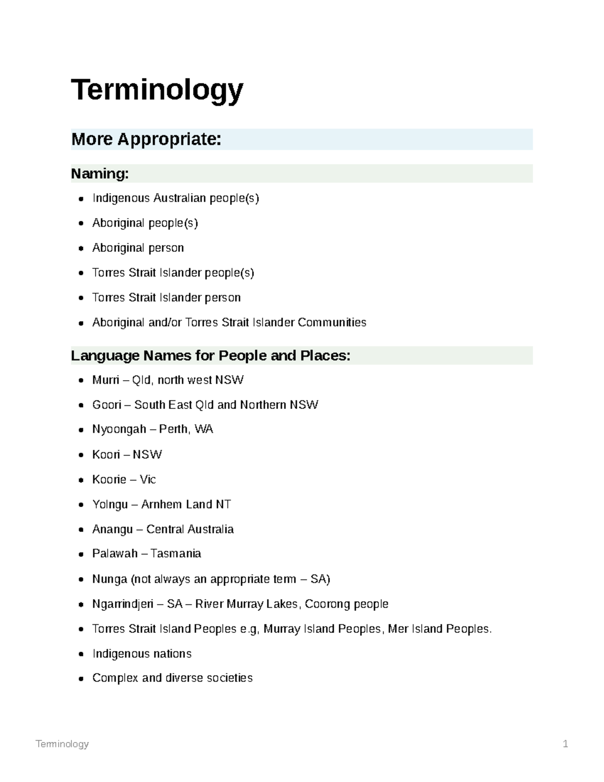 Appropriate Terminology - Terminology More Appropriate: Naming ...