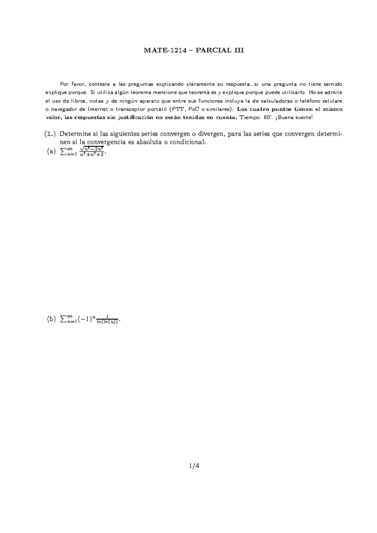 Examen 29 Abril 2015 Preguntas PARCIAL 02 11 Por Favor Conteste A