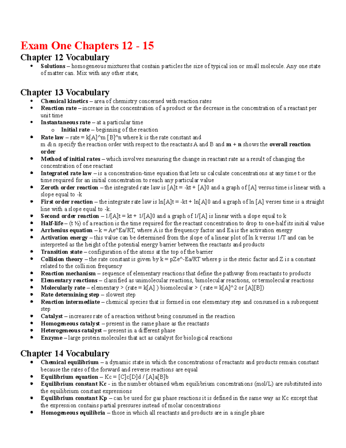 1412 Continued Review for exam two by book section - Exam One Chapters ...