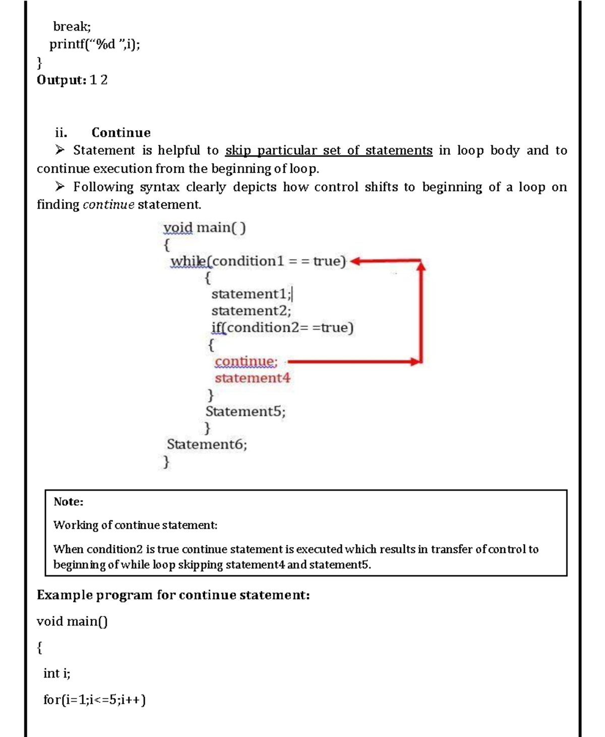 Decision Making and Looping Part 3 - Note: Working of continue ...