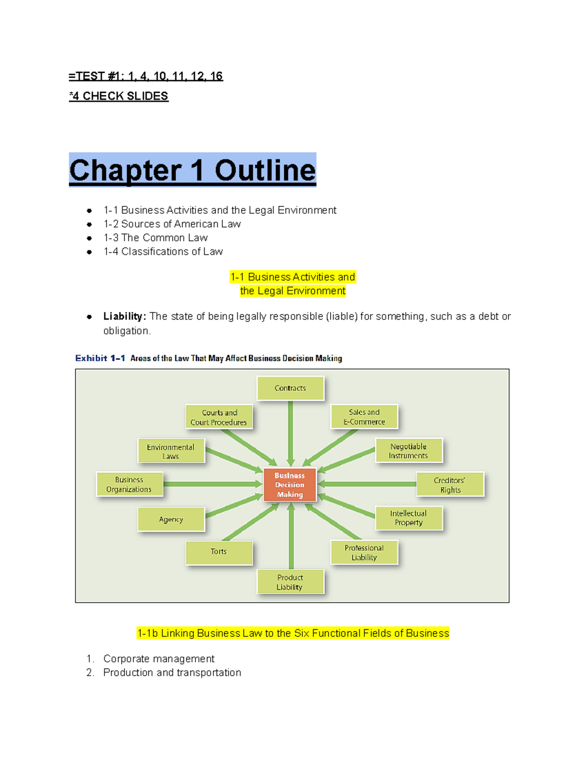 LAW Chapter- TEST 1 - A Very Comprehensive Review Of The Concepts ...