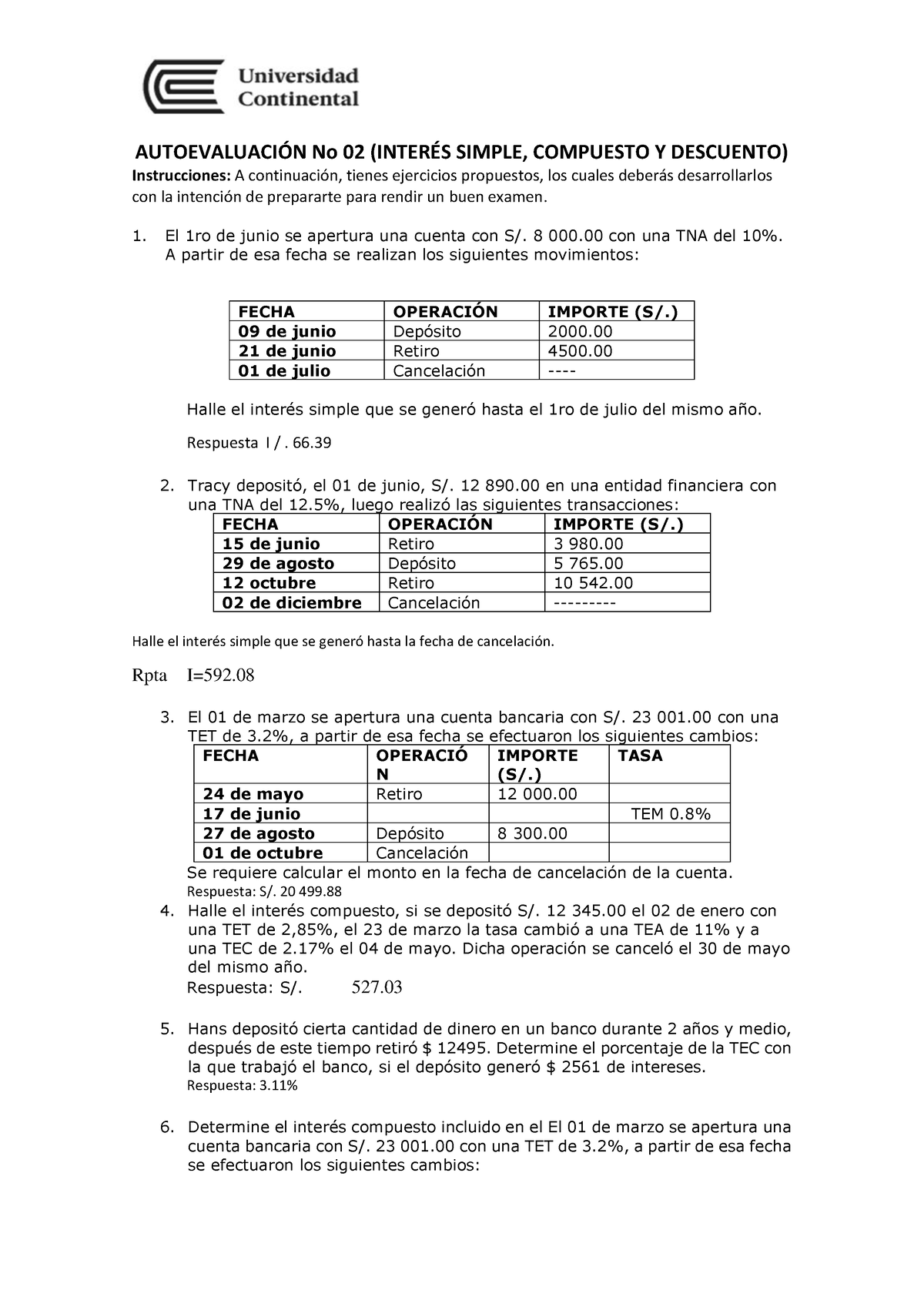 Autoevaluación No 02 - Autoevaluacion N° 2 - AUTOEVALUACI”N No 02 ...