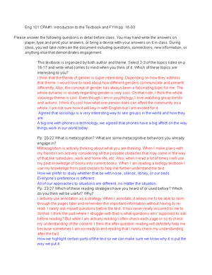 ENG 101 Personal Literacy Narrative - Eric Chenou Mr. Ferrington Dual ...