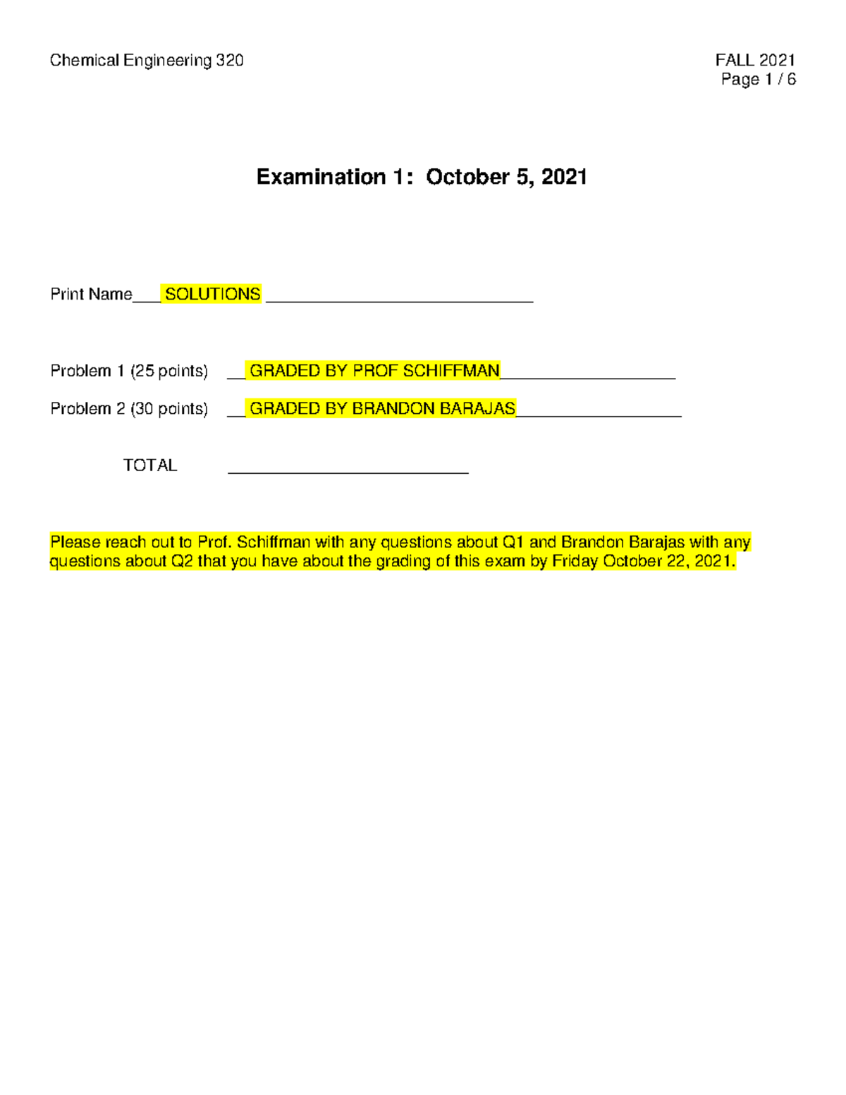 Kinetics And Reactor Design Practice Exam 1-1 Solution - Page 1 / 6 ...