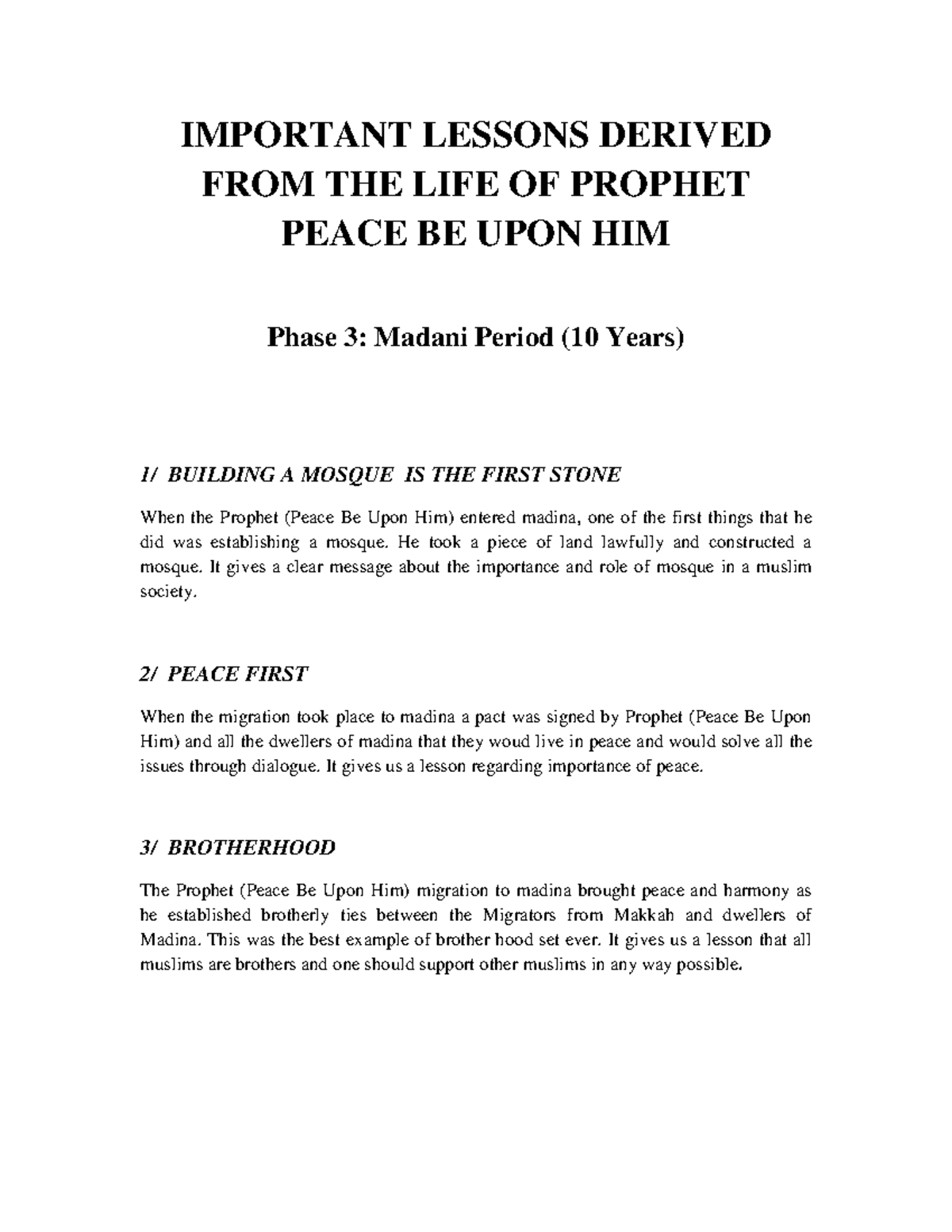 Important-Lessons-Derived-From-Prophets-Peace-Be-Upon-Him-Madani-Period ...