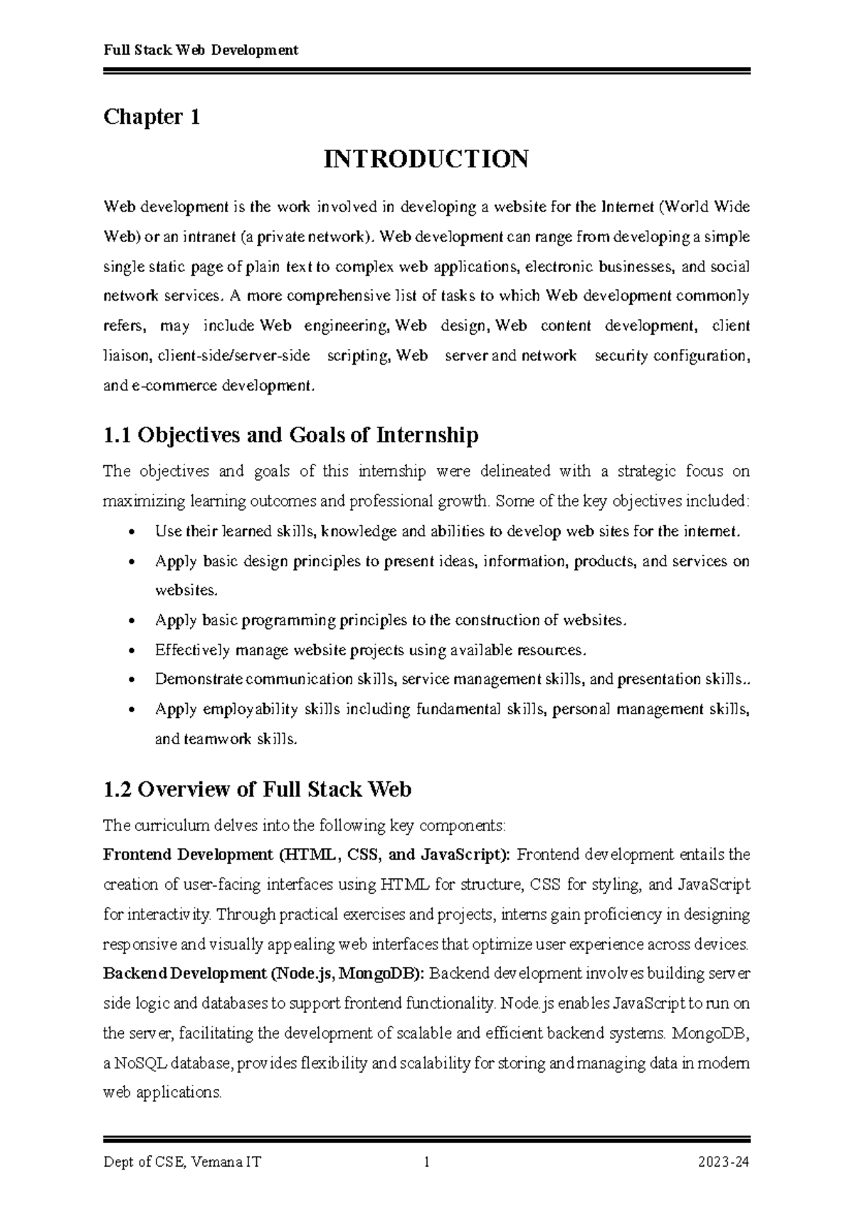 Internship Report - kjimqli2ohl2jm - Chapter 1 INTRODUCTION Web ...