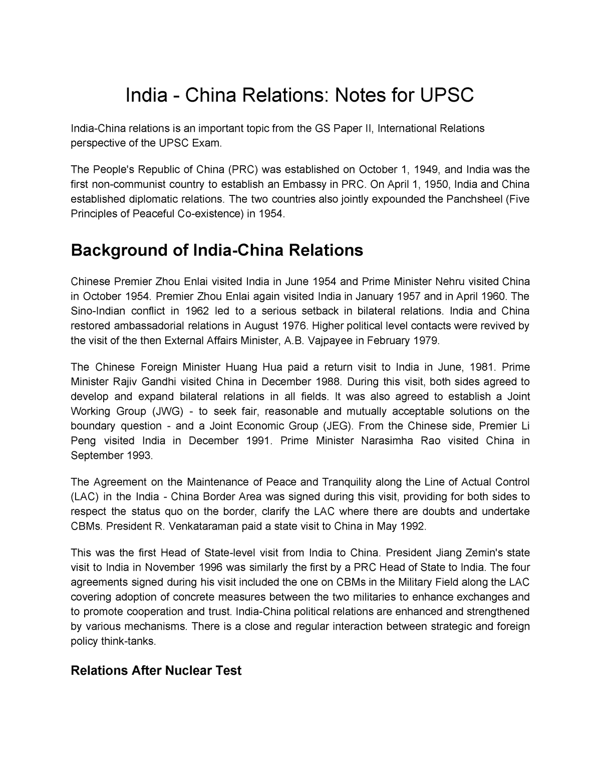 india china relations essay 500 words