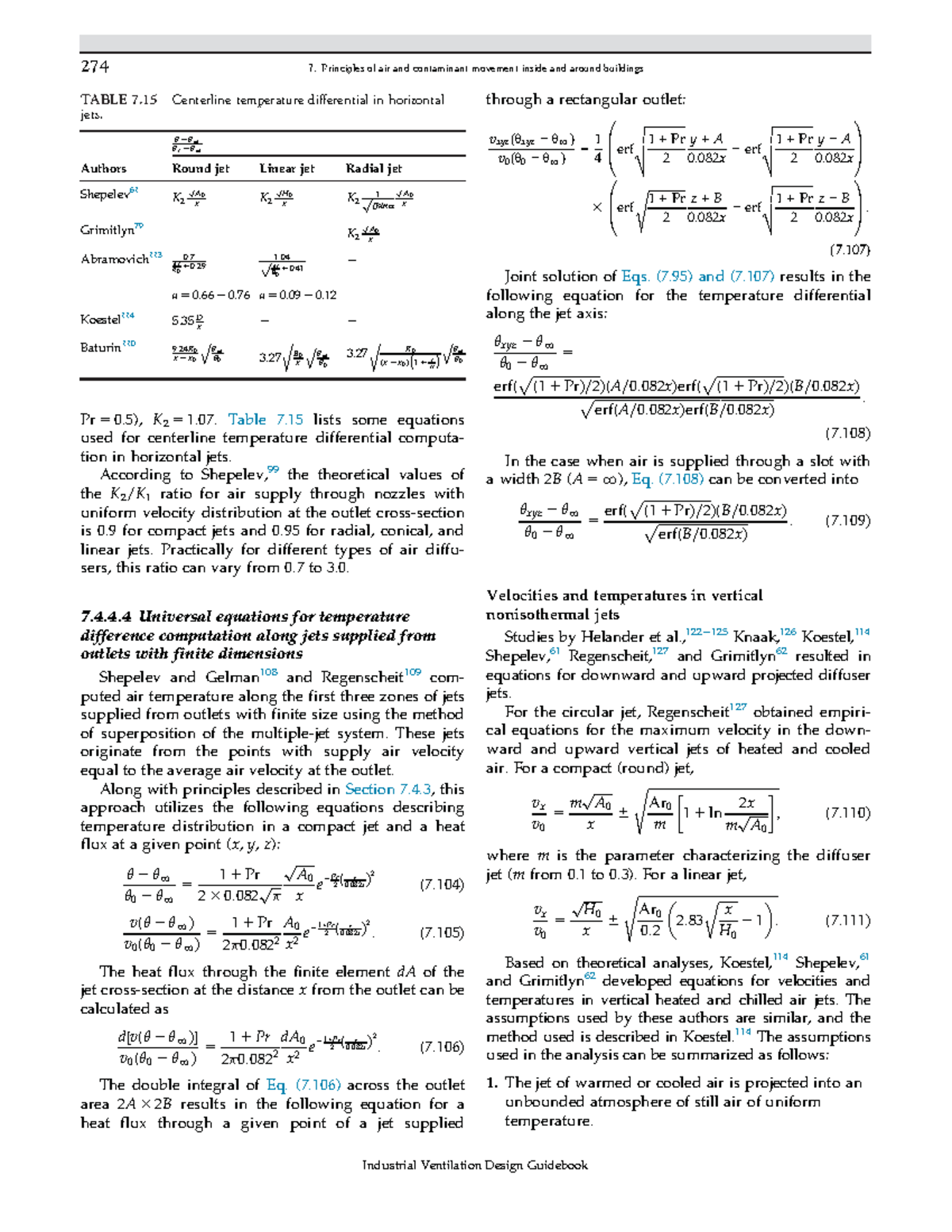 Industrial Ventilation Design Guidebook Volume 1 Vertical jets Pr 5 0