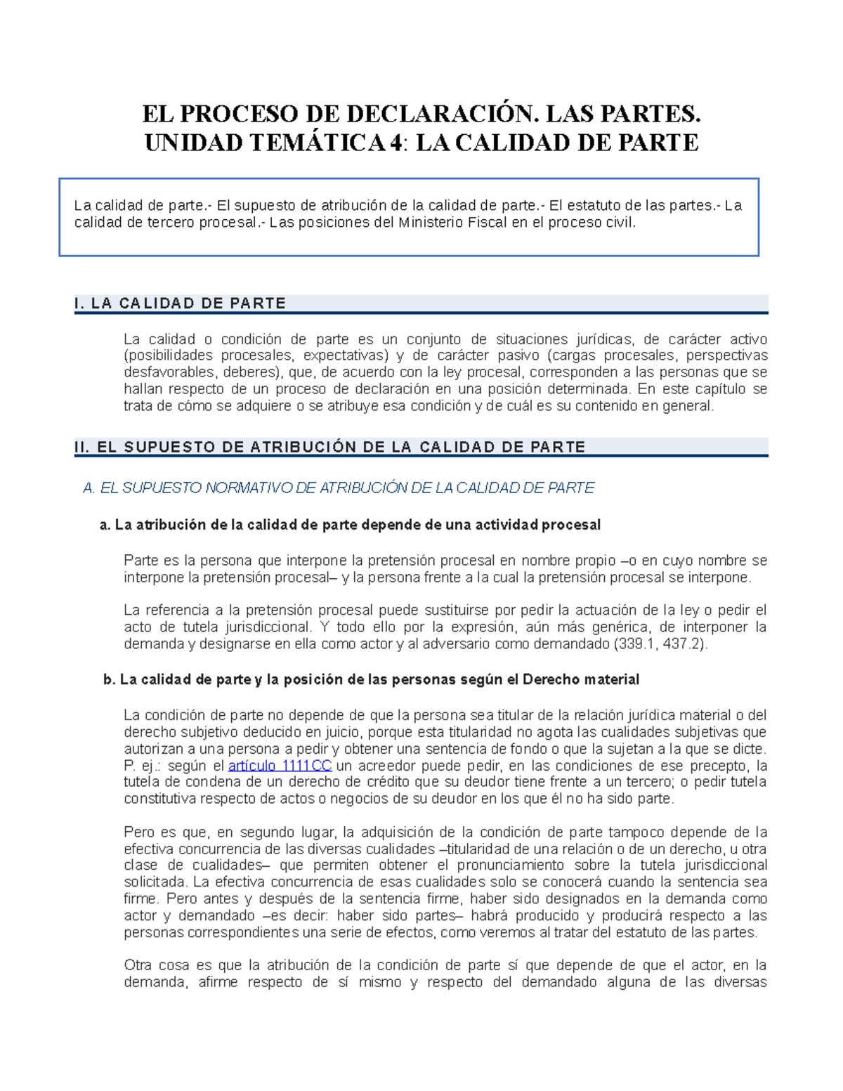 Unidad Temática 4 - Derecho Procesal Civil, Editorial Aranzadi-Thomson ...