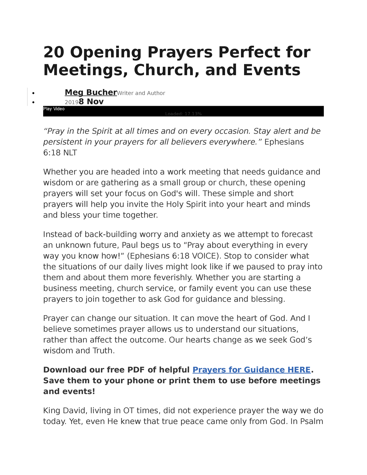 20 Opening Prayers Perfect for Meetings - Stay alert and be persistent ...