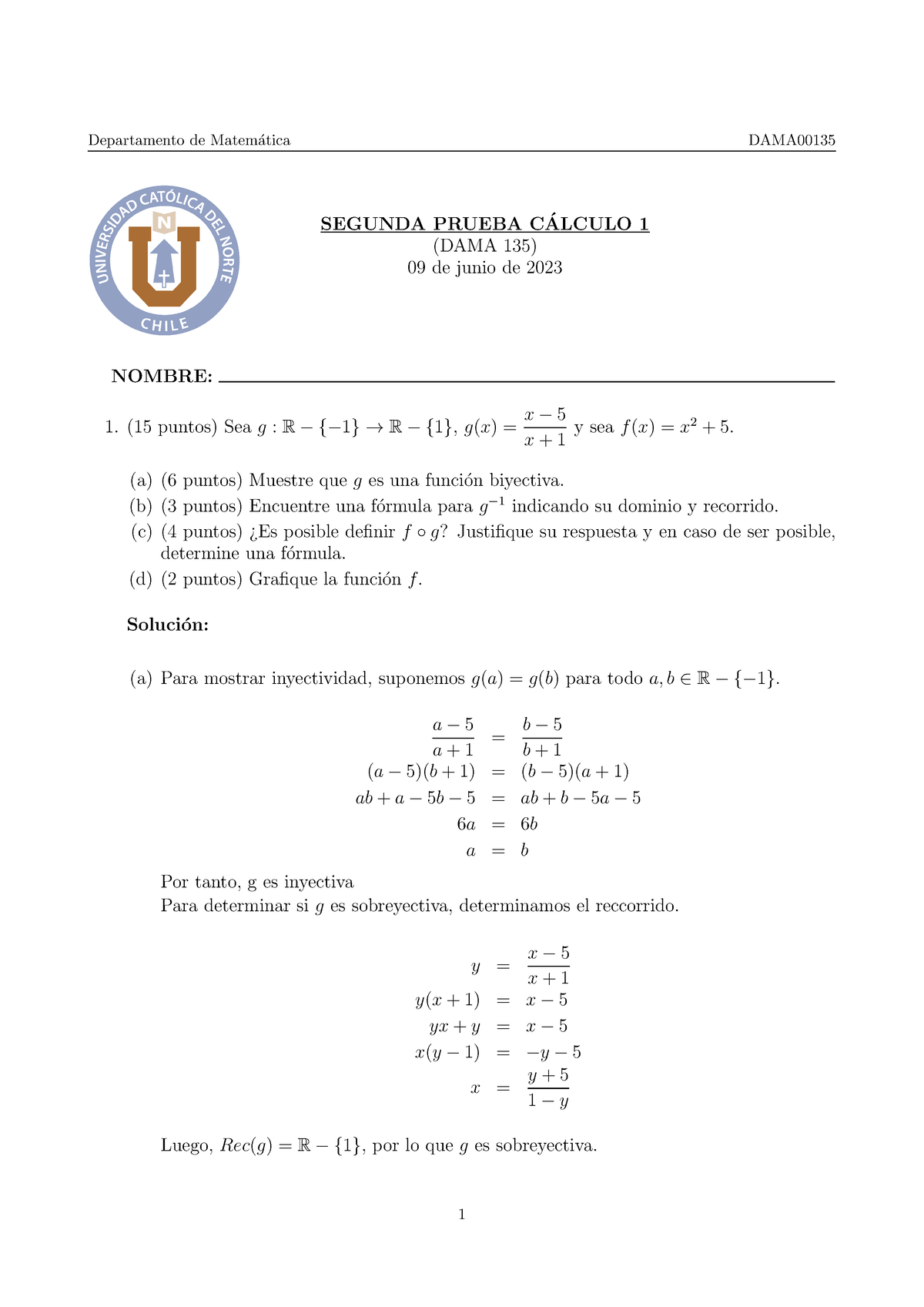 Segunda Prueba Soluciones Introducci N A La F Sica Ucn Studocu