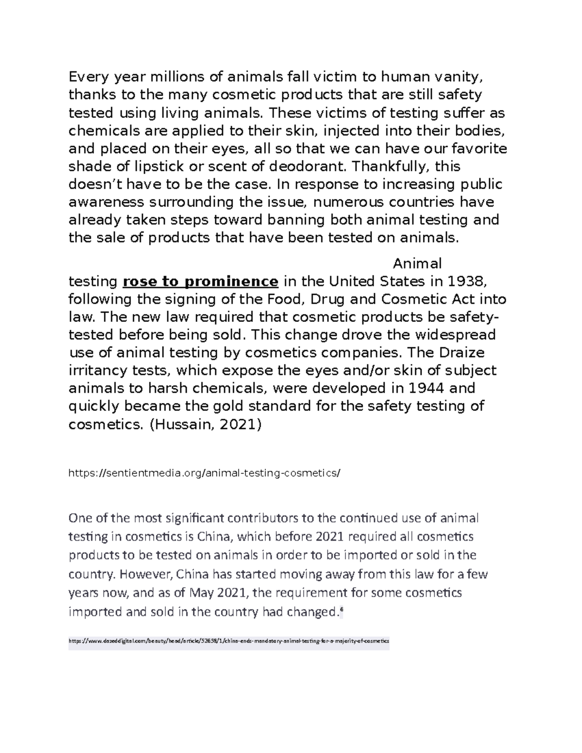 Research intro - Animal testing connected to utilirianism - Every year ...