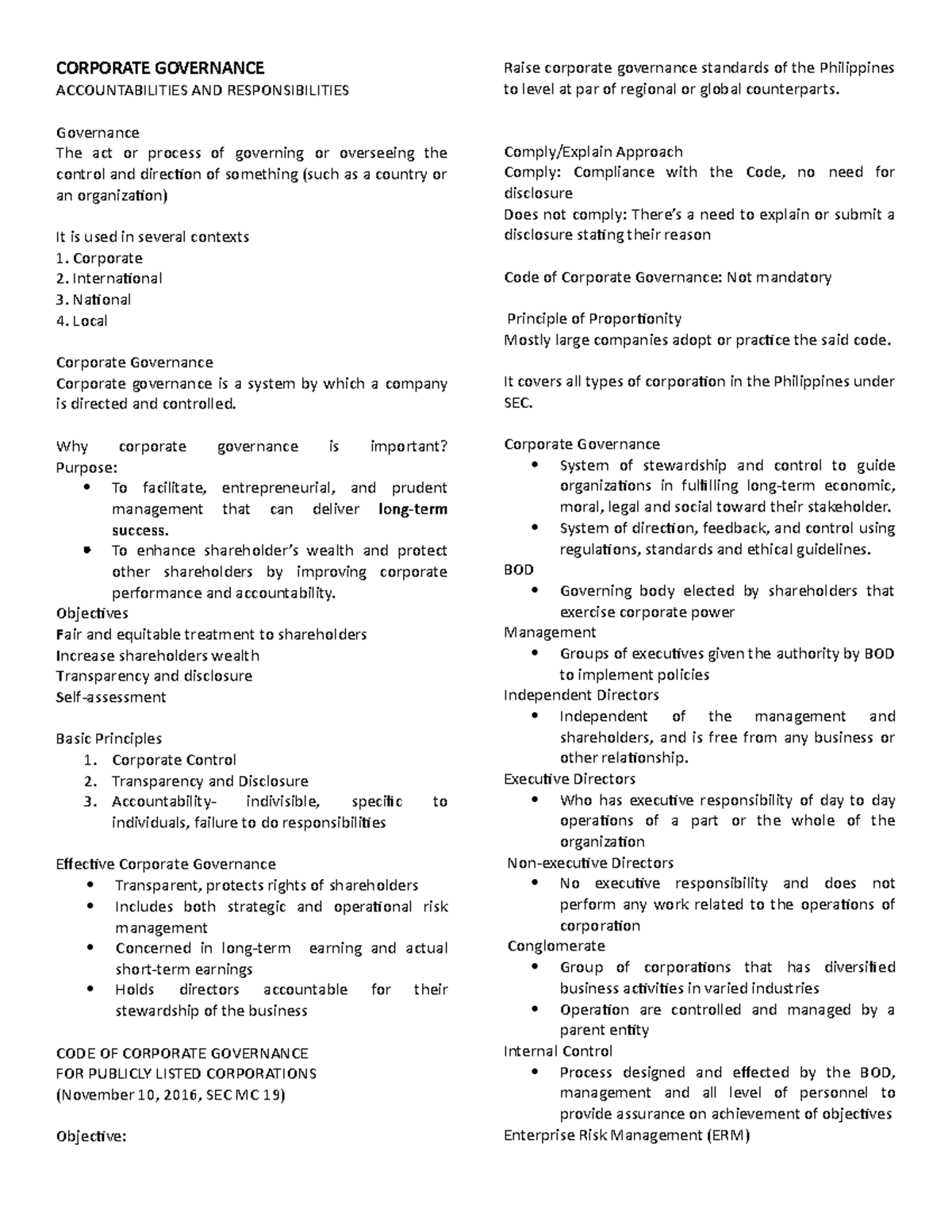 corporate governance master thesis topics