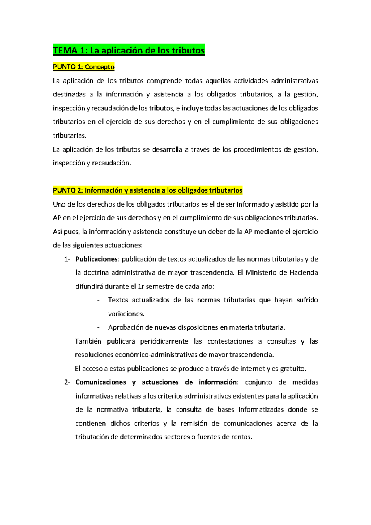 TEMA 1. Aplicación De Los Tributos - TEMA 1: La De Los Tributos PUNTO 1 ...