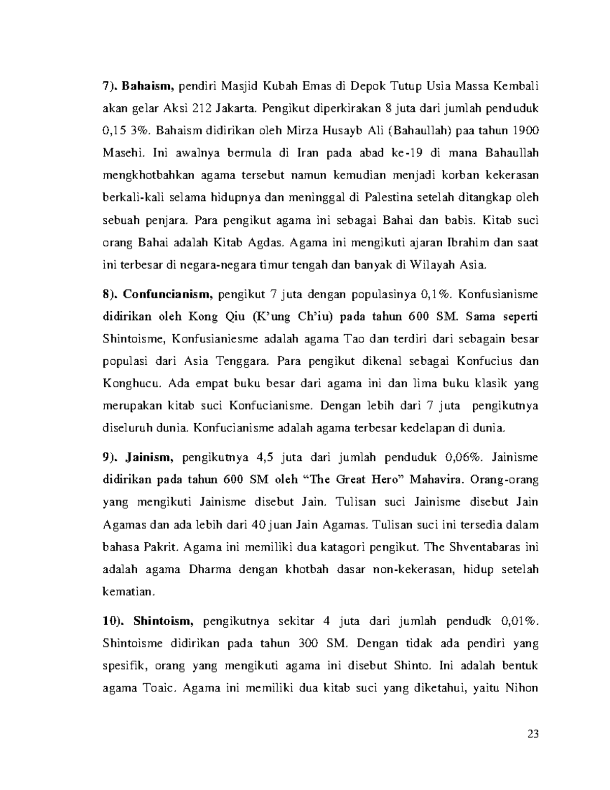 Agama- Agama Dalam Pancasila DI Indonesia-35 - 23 7). Bahaism, Pendiri ...