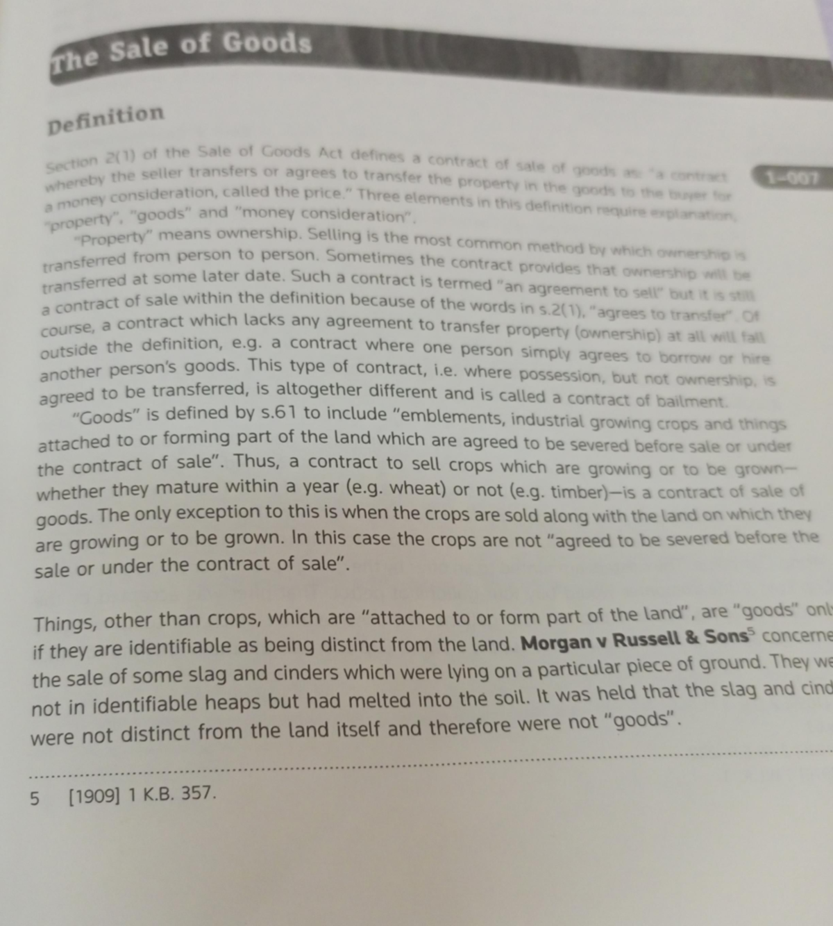 Sale of goods act in kenya Law Studocu