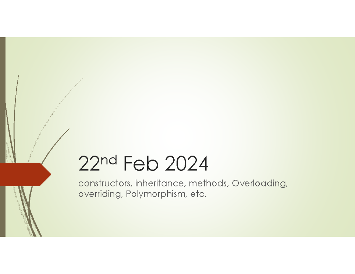 6 OOP Objects Creation, Constructors 22nd Feb 2024 14- 47 - 22 nd Feb ...