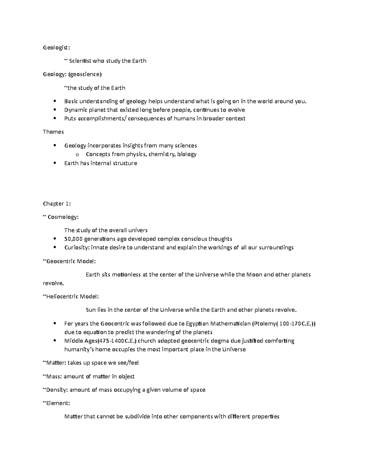 Geology Notes - Note from Book Reading - GEOL 1500 - ECU - StuDocu