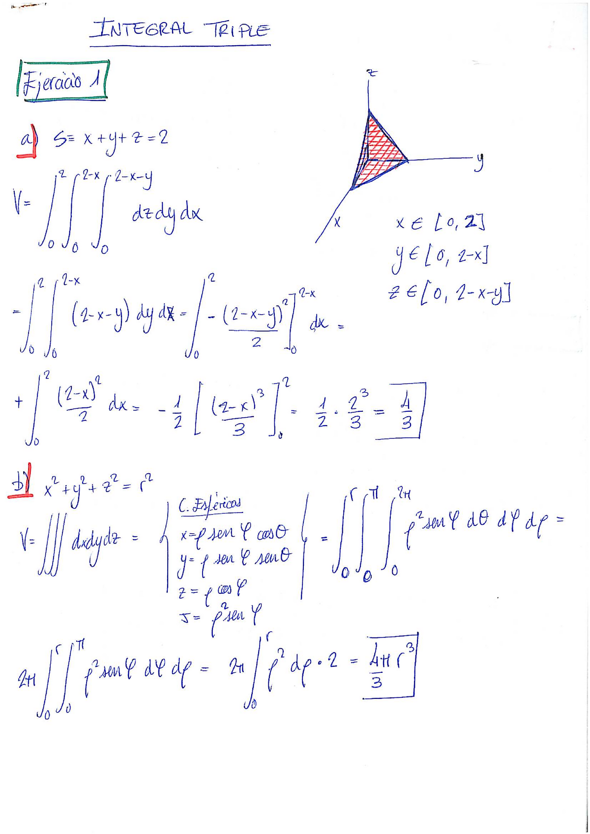 Ejercicio Integral Triple Ampliación De Cálculo Jinx—ewart ”ﬂit