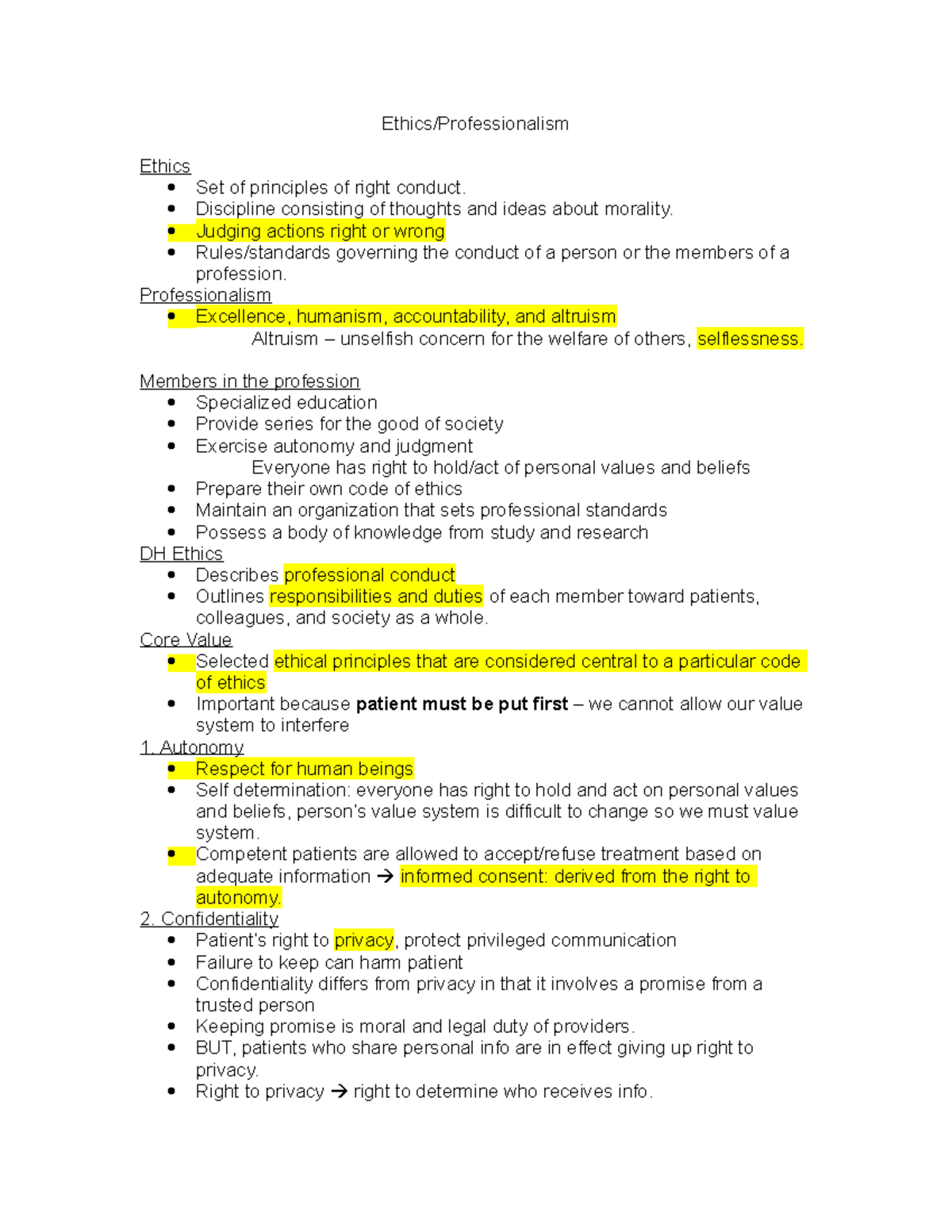 Final Den1200 - Kupsch - Ethics Set of principles of right conduct ...