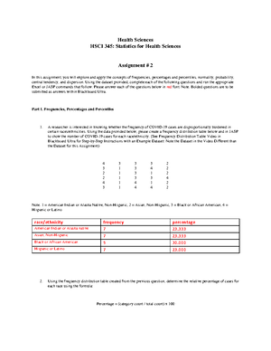 Exam 1 Notes - HSCI-345 Statistics For The Health Sciences Exam 1 Notes ...