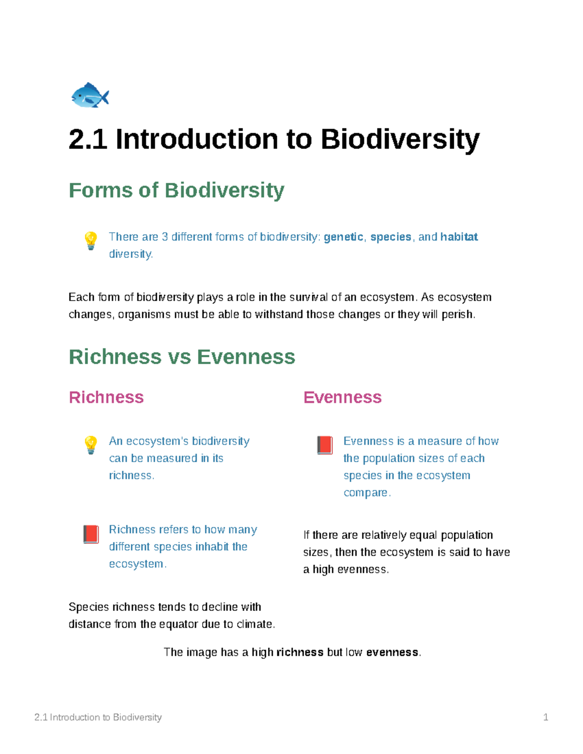 Introduction To Biodiversity - Each Form Of Biodiversity Plays A Role ...