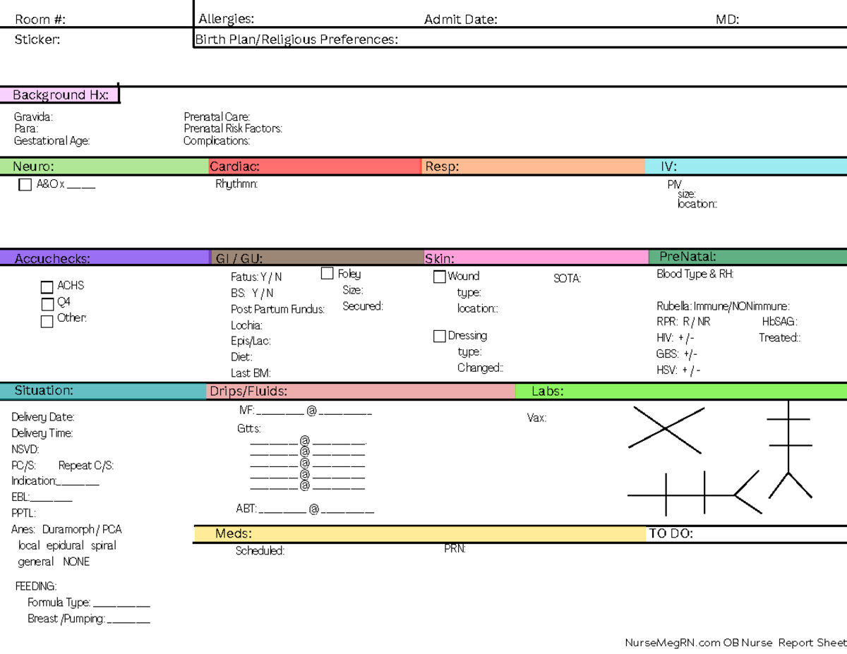 neuro icu report sheet