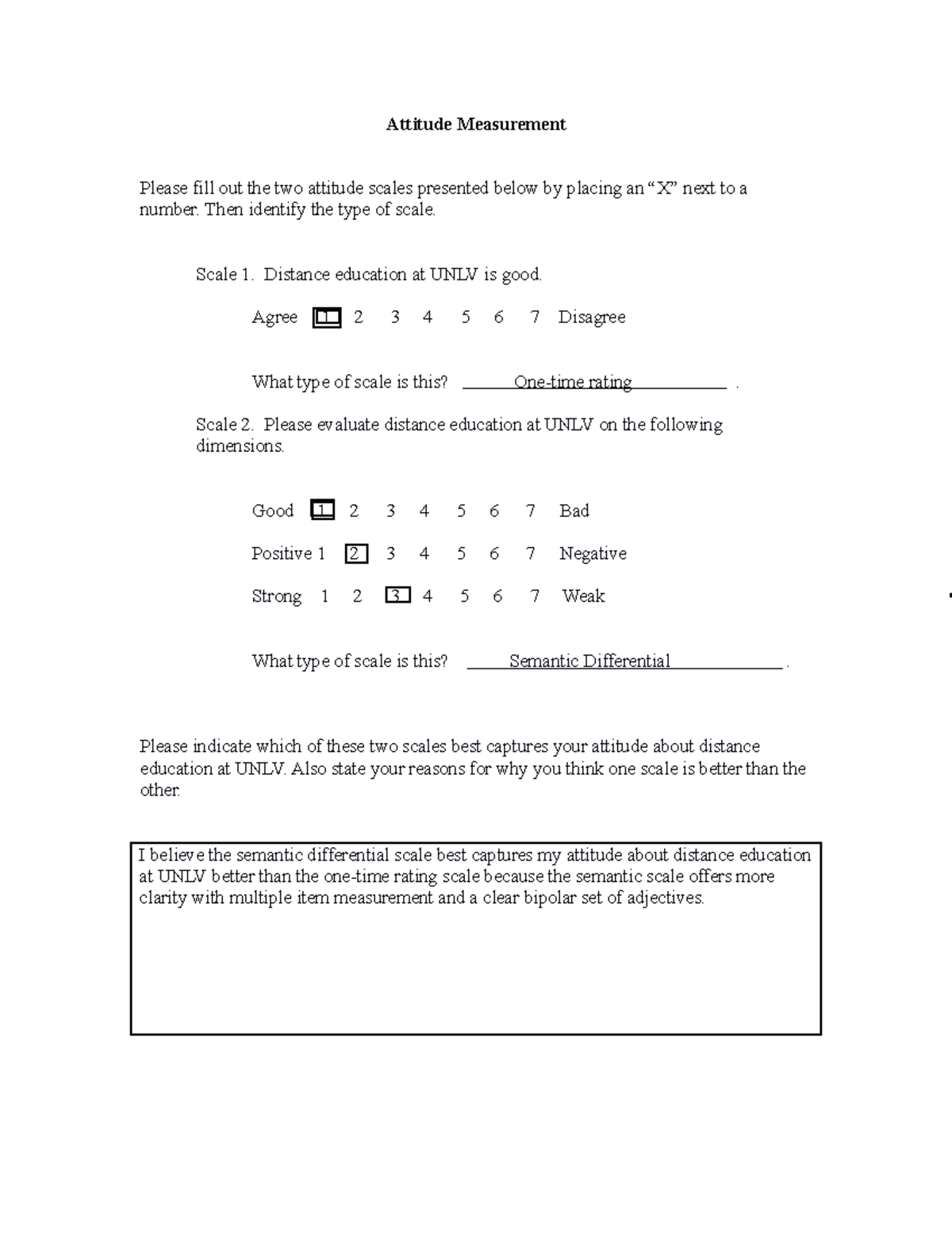 Assignment 4 attitude measurement r - Attitude Measurement Please fill ...