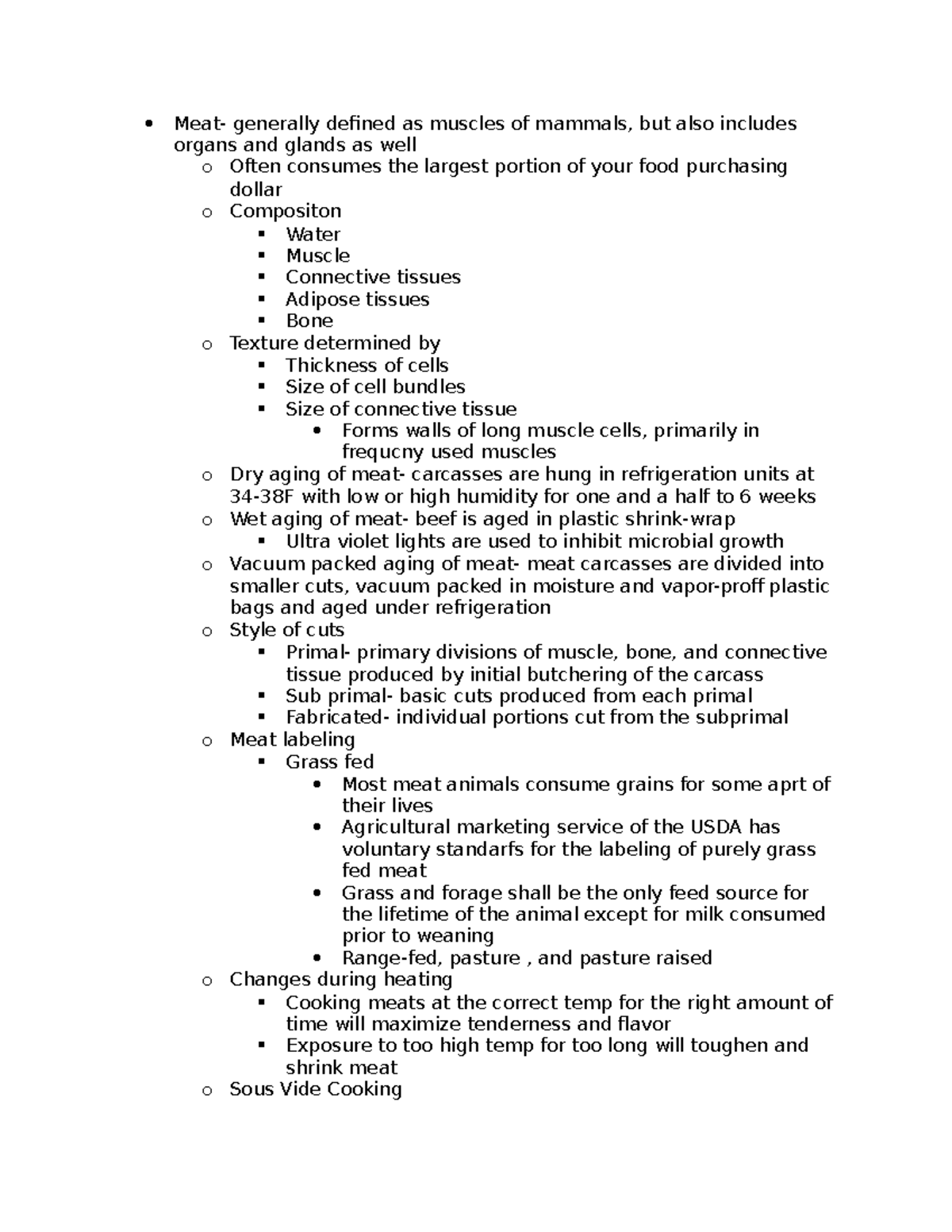 Chapter 3 meat lecture notes about meat and its relation to nutrition Meat generally