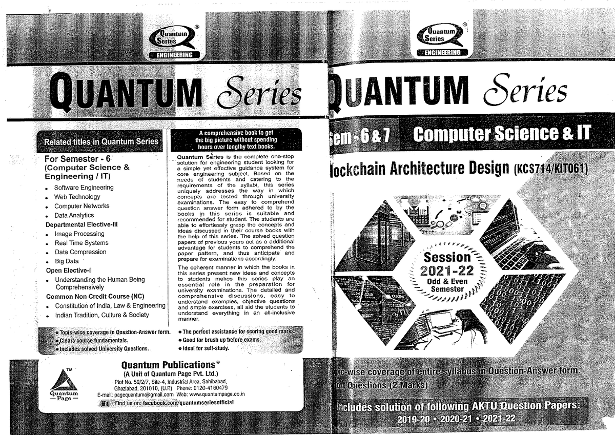 Blockchain Architecture Design CS -IT -6 - B.tech - AKTU - Studocu