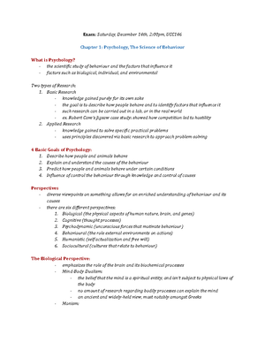 Psychology 101 Note - Collection of notes taken from slides and ...