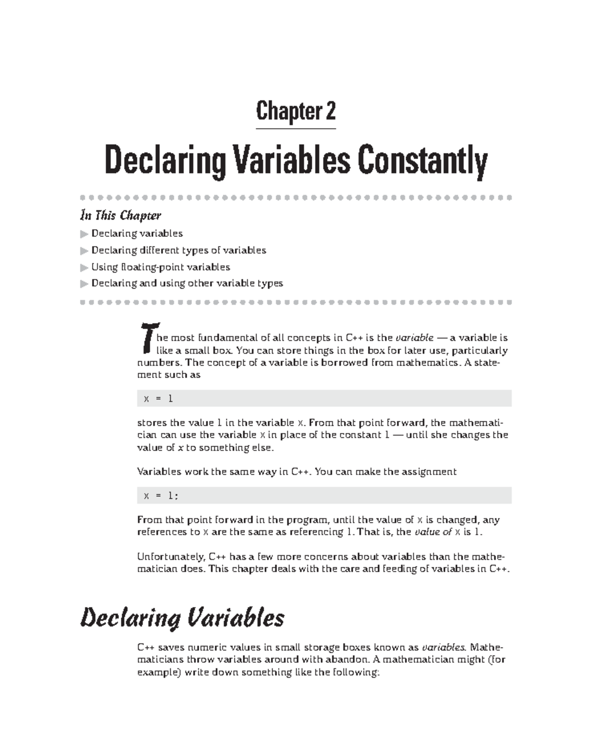 Chapter 02 - Declaring Variables Constantly - Chapter 2 Declaring ...