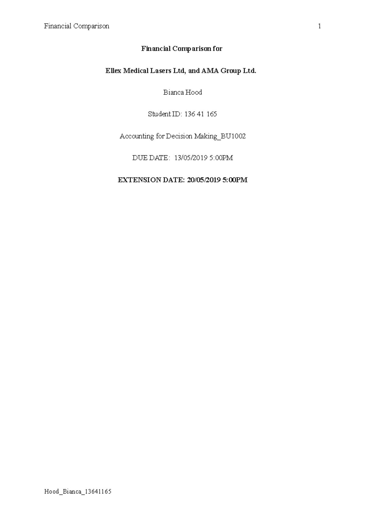 BU1002 Task 3 Accounting For Decision Making - BU1002:03 - JCU - Studocu