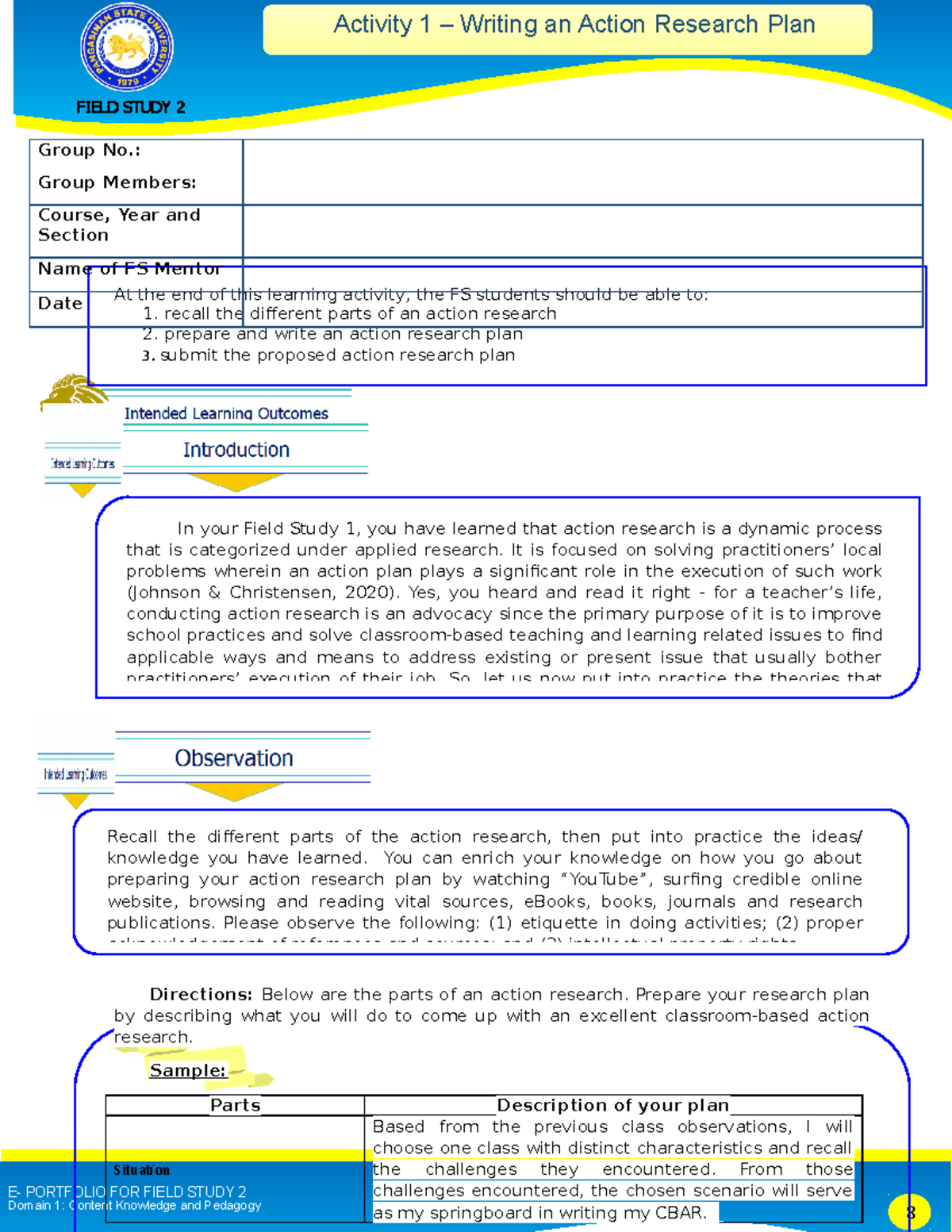 FS 2 Activity 1(jm) - FIELD STUDY - E- PORTFOLIO FOR FIELD STUDY 2 ...